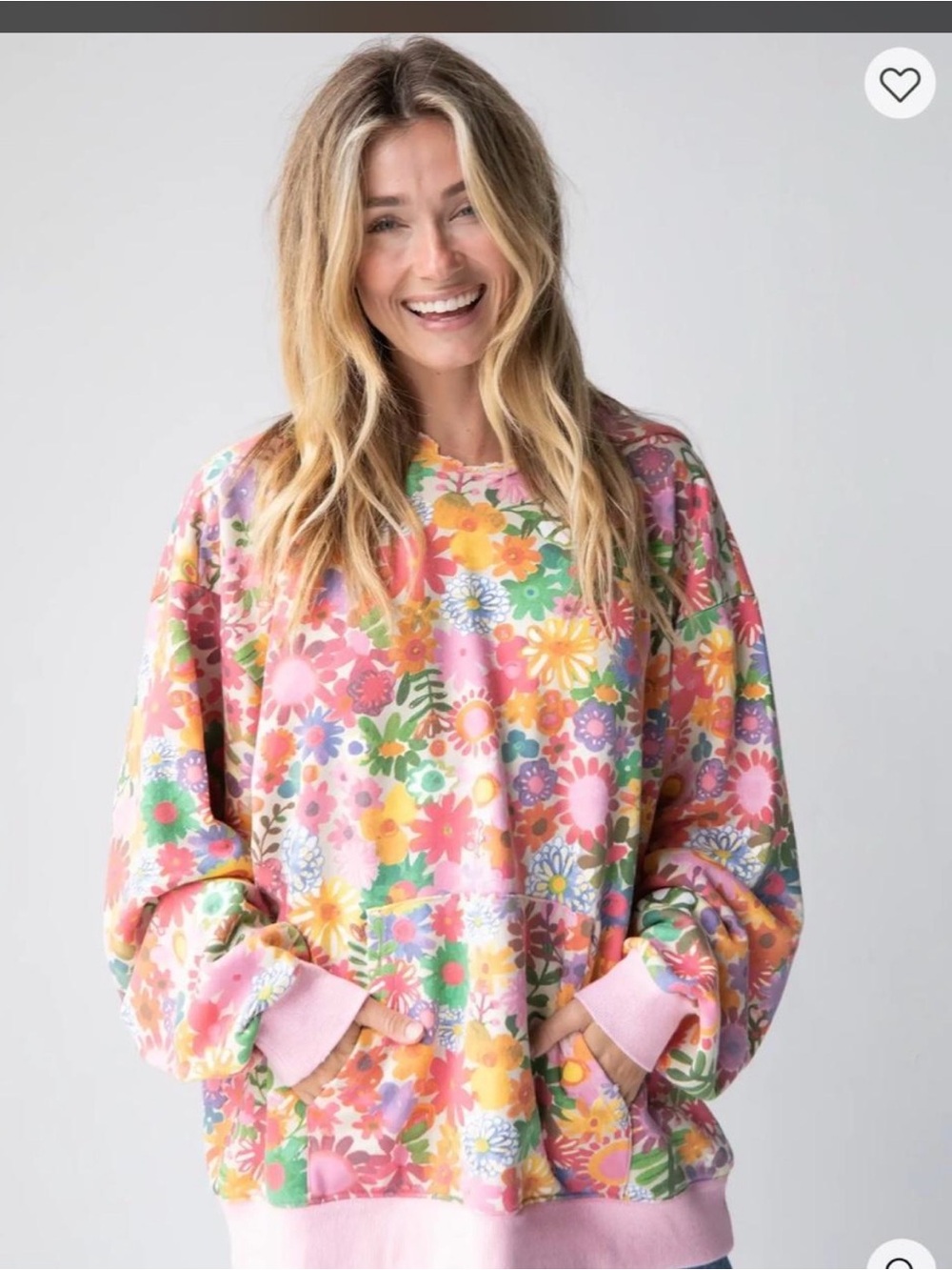 Oversized Natural Life Pink Hooded Sweatshirt - Women